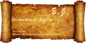 Bodenburg Júlia névjegykártya